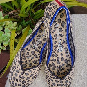 Rothy's Ballet Leopard Print with Red Stripes